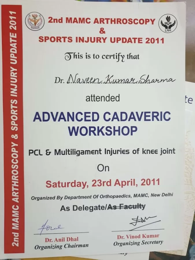 Dr Naveen Sharma / Advance orthopedic and sports injury hospital /AOSIH - Photo 6