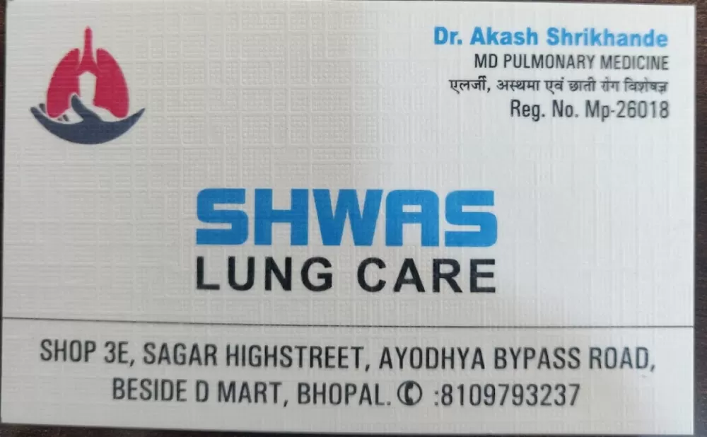 Shwas Lung Care - Dr. Akash Shrikhande |Pulmonologist |Chest | Allergy | Asthma Specialist | TB expert in Bhopal - Photo 2