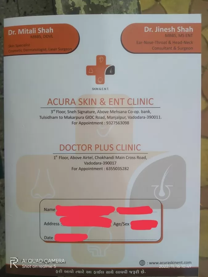 ACURA SKIN AND ENT CLINIC | Dr Mitali Shah ( Skin Specialist)| Dr Jinesh Shah ( ENT specialist) - Photo 5