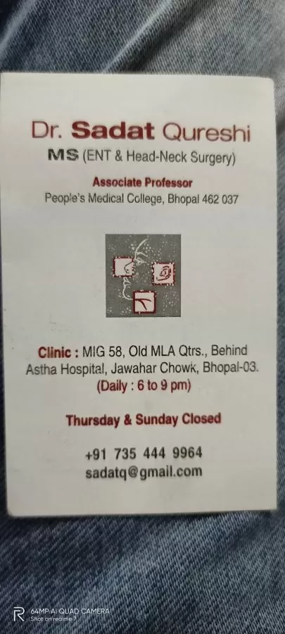 Dr Sadat Qureshi – ENT Doctor | ENT Specialist | ENT Treatment | Sinus | Allergy | Hearing Loss | Doctor | Bhopal - Photo 4