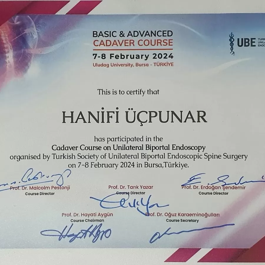 Doç. Dr. Hanifi Üçpunar | Bursa Ortopedi Doktoru - Omurga Cerrahisi - Photo 6