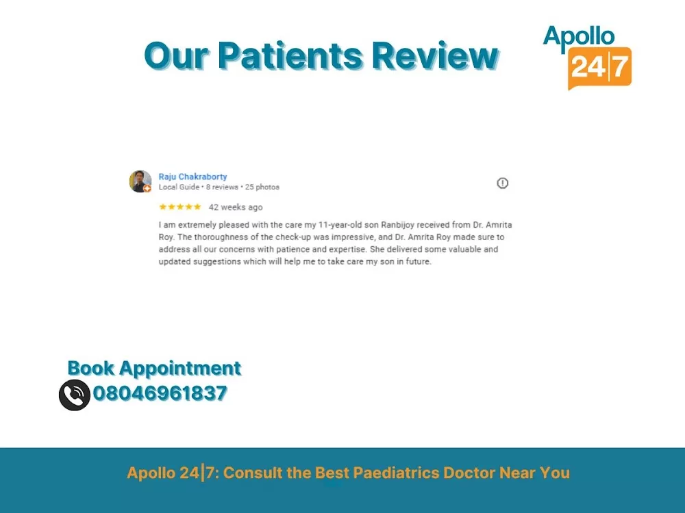 Dr. Amrita Roy-Consult With Best Paediatrics Doctor Near Me | Cholera | Measles | Mumps | 11+ Yrs. of Exp. - Photo 5