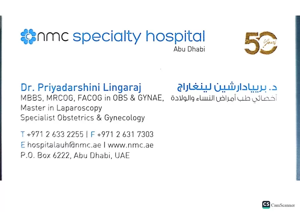 Dr. Priyadarshini Lingaraj - Laproscopic Surgeon, Obstetrician & Gynecologist |Best Doctor in ABUDHABI, UAE|Tamil| - Photo 8