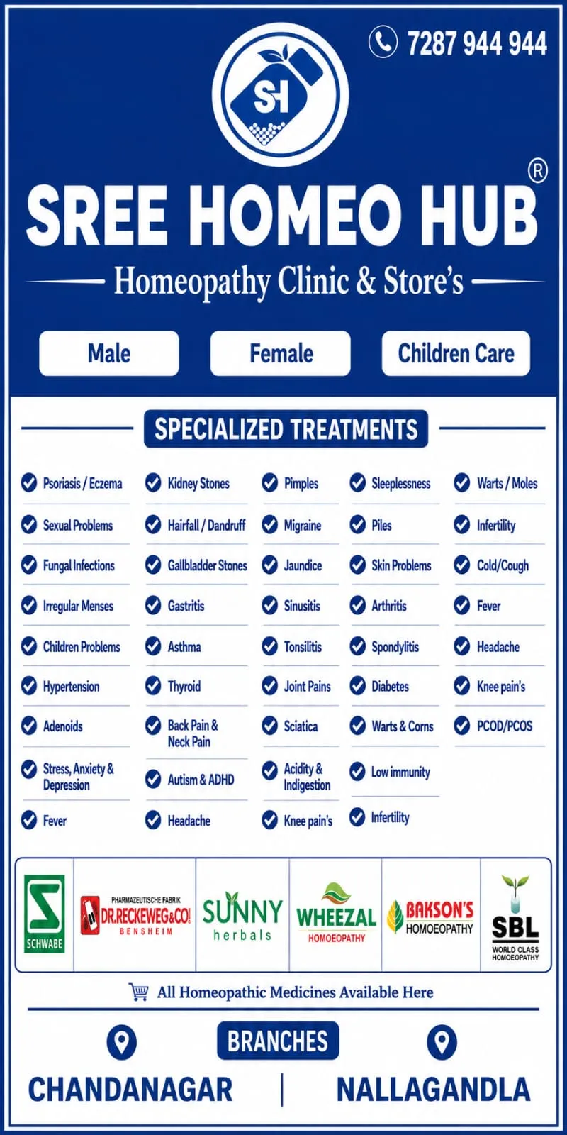 Sree Homeo Hub Homeopathy Clinic and Stores Chandanagar